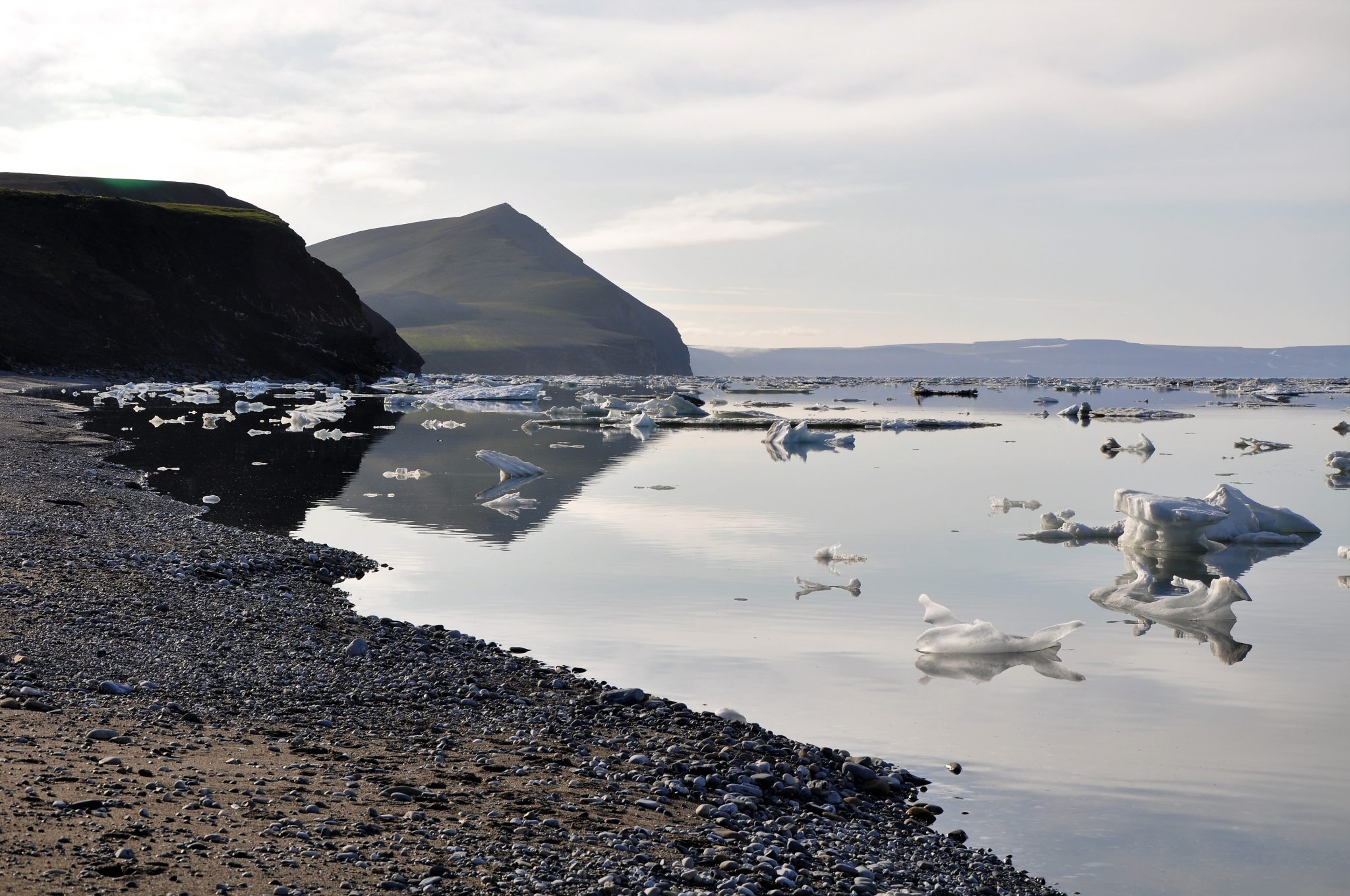 View on the ancient Eskimo settlement of Paipelghak (first half of the first mill. AD). Coast of Chukchi sea. (photo K. Dneprovskiy)