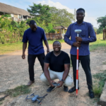 Fig. 1 The surveying team at work on the administration building in Kpando-Todzi